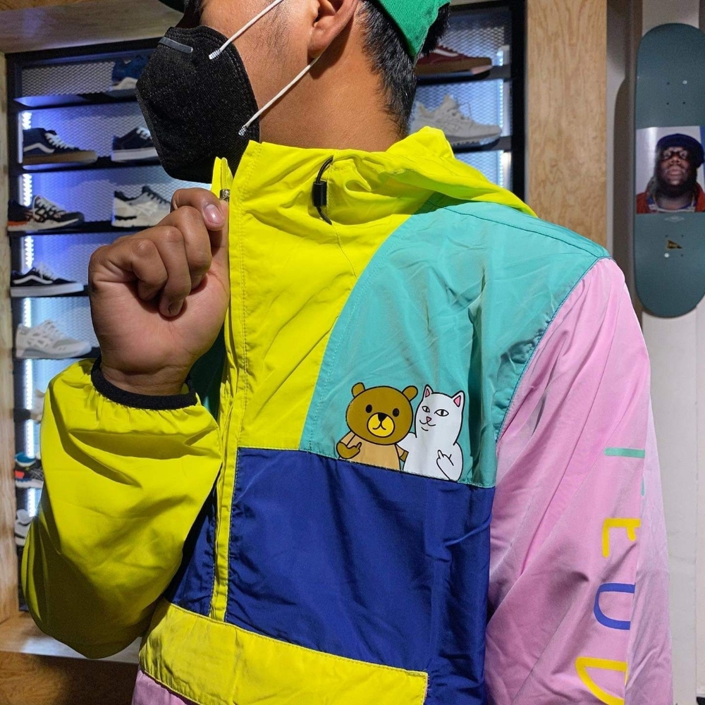 NWOT RIPNDIP Teddy Fresh Packable Anorak Jacket Windbreaker